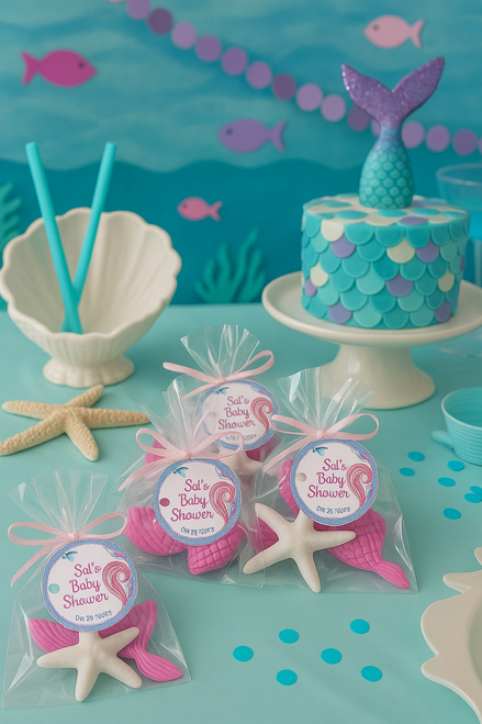 Mermaid Soap Party Favors | Personalized Beach Baby Shower Favors